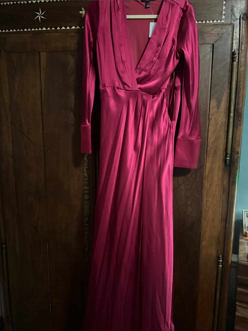 Women’s Fuchsia Silk Maxi Dress NWT